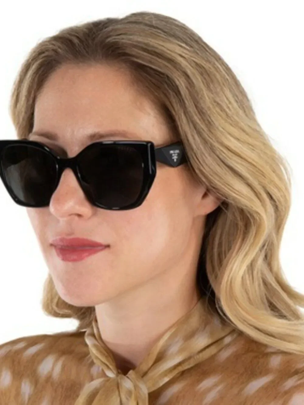Prada Women Sunglasses Black Grey Cat Eye PR19ZSF 1AB5S0 NEW AUTHENTIC